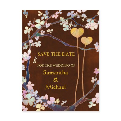 Two Hearts Wedding Save the Date Postcards