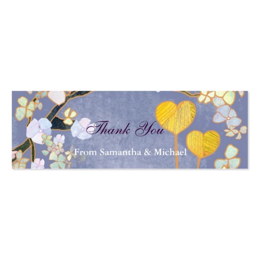 Two Hearts: Wedding Thank-You Gift Tags Business Card Template (front side)