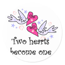 Two Hearts Wedding Tshirts and Gifts stickers