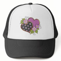 Two hearts with blossoms hat