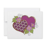 Two hearts with blossoms Maroon invitations
