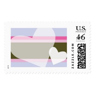 Two Hearts with Purple and Pink Stripe stamp