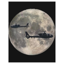 two helicopters silhouetted by a full moon customized letterhead