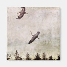 Two Herons Flying Photo Magnet