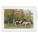 Two horses and a gypsy wagon - Card