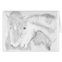 Two horses cards
