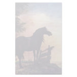 Two Horses Near A Gate In The Meadow [1]. Custom Stationery