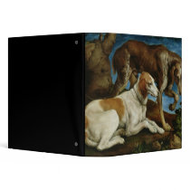 Two Hunting Dogs Tied to a Tree Stump, c.1548-50 3 Ring Binder