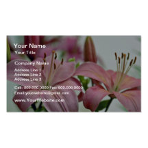 Two Hybrid Pink Lilies flowers Business Card Templates