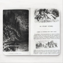 Two illustrated pages of 'Les Contes Mousepads