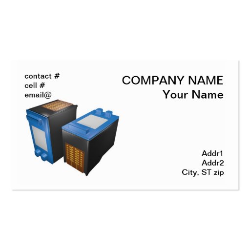 two inkjet printer cartridges business card (front side)