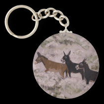"Two Jackasses And A Jenny" Round Keychain