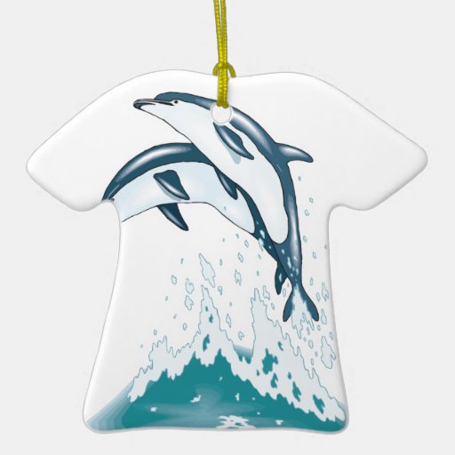 two jumping dolphins christmas ornaments