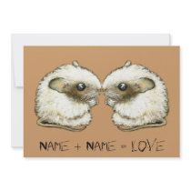two kissing mice custom announcement