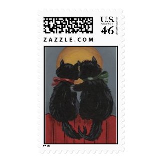 Two Kitties in Love stamp