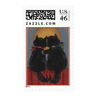Two Kitties in Love stamp