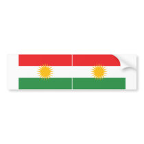 TWO Kurdistan Flag Bumper Stickers