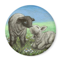 Two lambs kissing magnets by tanyabond Two lambs kissing magnets