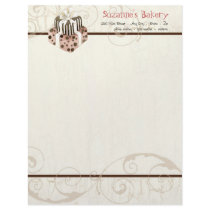 Two Layered Wedding Cake Business Cream Stationery Customized Letterhead