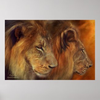 Two Lions Art Poster/Print print