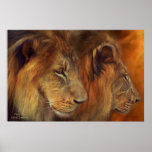 Two Lions Art Poster/Print