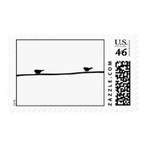 Two little birdies postage stamps
