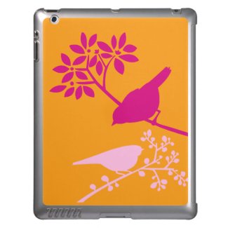 Two Little Birds {Orange and Pink} iPad Case