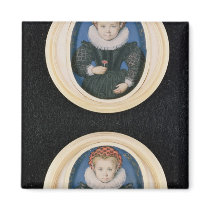 Two Little girls, 1590 Refrigerator Magnet