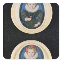 Two Little girls, 1590 Square Stickers