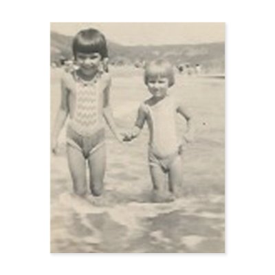 Two little girls holding hands sisters post cards by amazingvintage