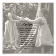 Two Little Girls Sister Thank You Photo Print