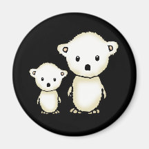 Two Little Polar Bears Refrigerator Magnet