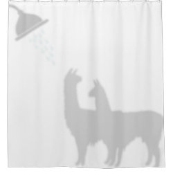 Two Llamas Shadow Silhouette Shadow Buddies Shower Curtain