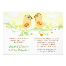 two love birds engagement party invitations