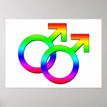Two Male Signs Poster