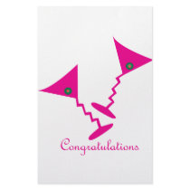 Two Martini Glass and Congratulations stationery