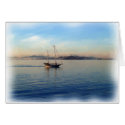 Two-Masted sailboat motoring on bay cards by jeffwqc Two-Masted sailboat motoring on bay cards