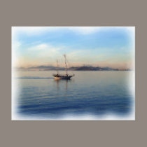 Two-masted sailboat motoring postcards by jeffwqc Two-masted sailboat motoring postcards