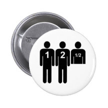 Two Men + 1/2 Pinback Buttons