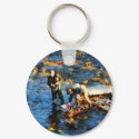 Two Men Fishing keychain
