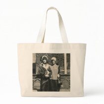 Two men in drag out on the town bag