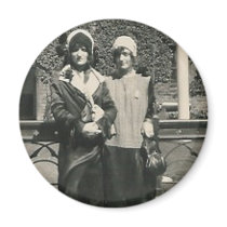 Two men in drag out on the town magnet