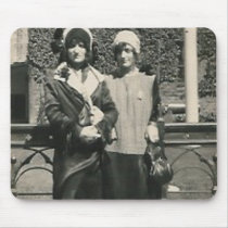 Two men in drag out on the town mouse pad mousepads