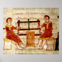 Two Men Sawing Wood, from 'De Universo' Poster