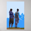 Two Men Watching Poster posters