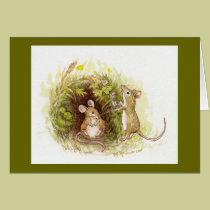 Two Mice in the Grass cards