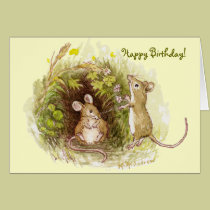 Two Mice in the Grass - Happy Birthday cards