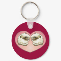 Two mice kissing keychains