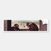 Two Monkeys By Bruegel D. Ä. Pieter (Best Quality) Bumper Stickers