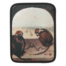 Two monkeys by Pieter Bruegel iPad Sleeve